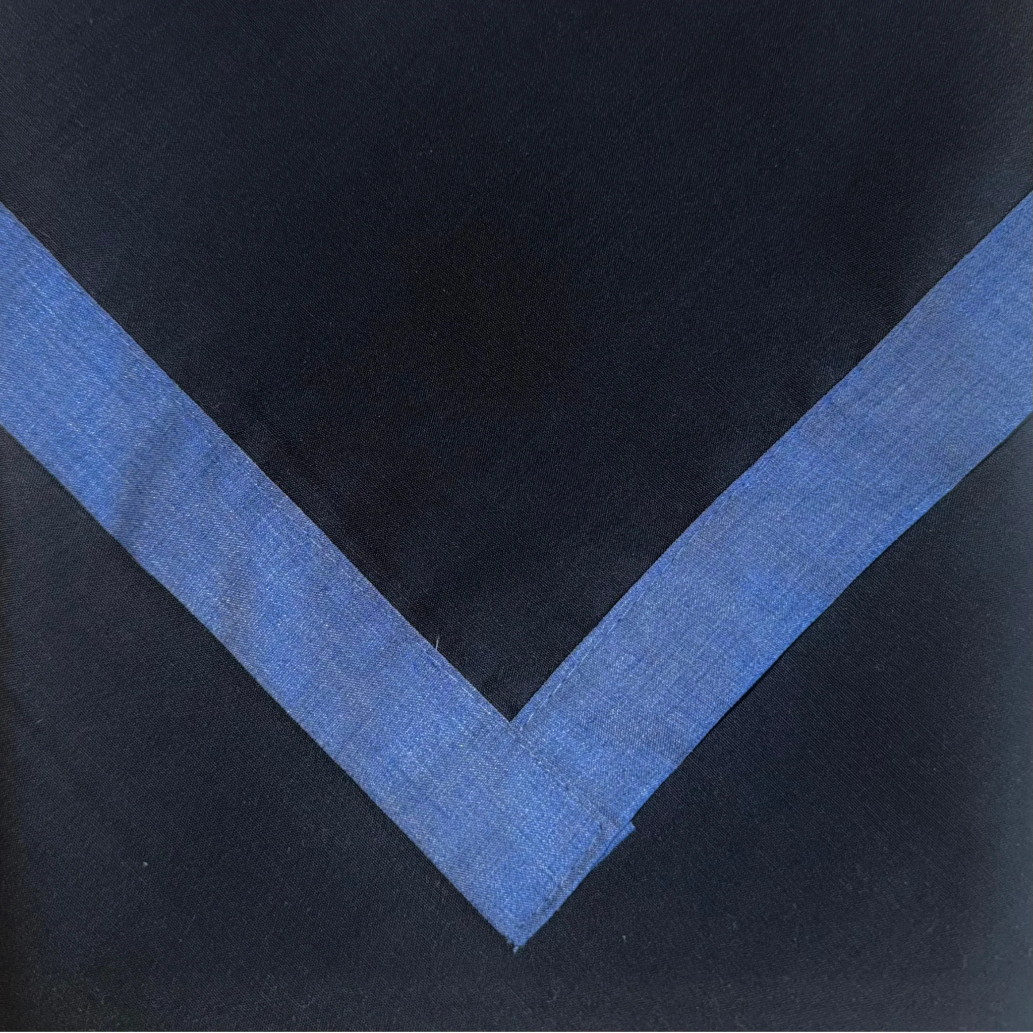 Adult Necker with Trim - Black / Hyacinth (denim grey)