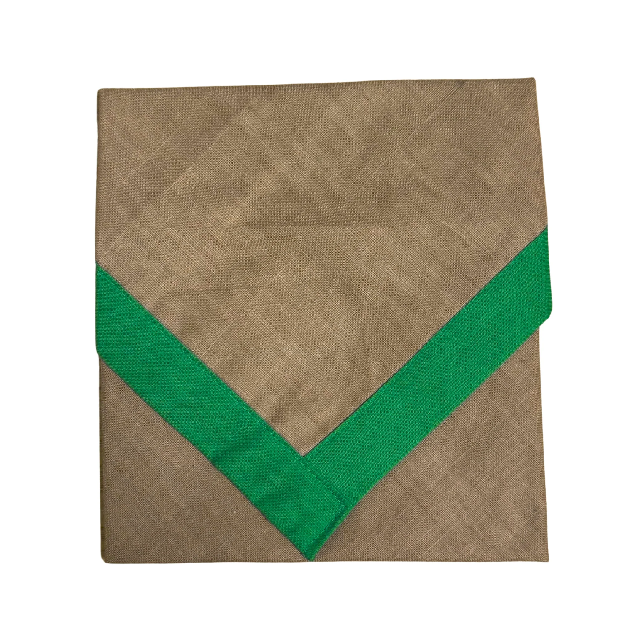 Child Necker with Trim - Khaki/Emerald