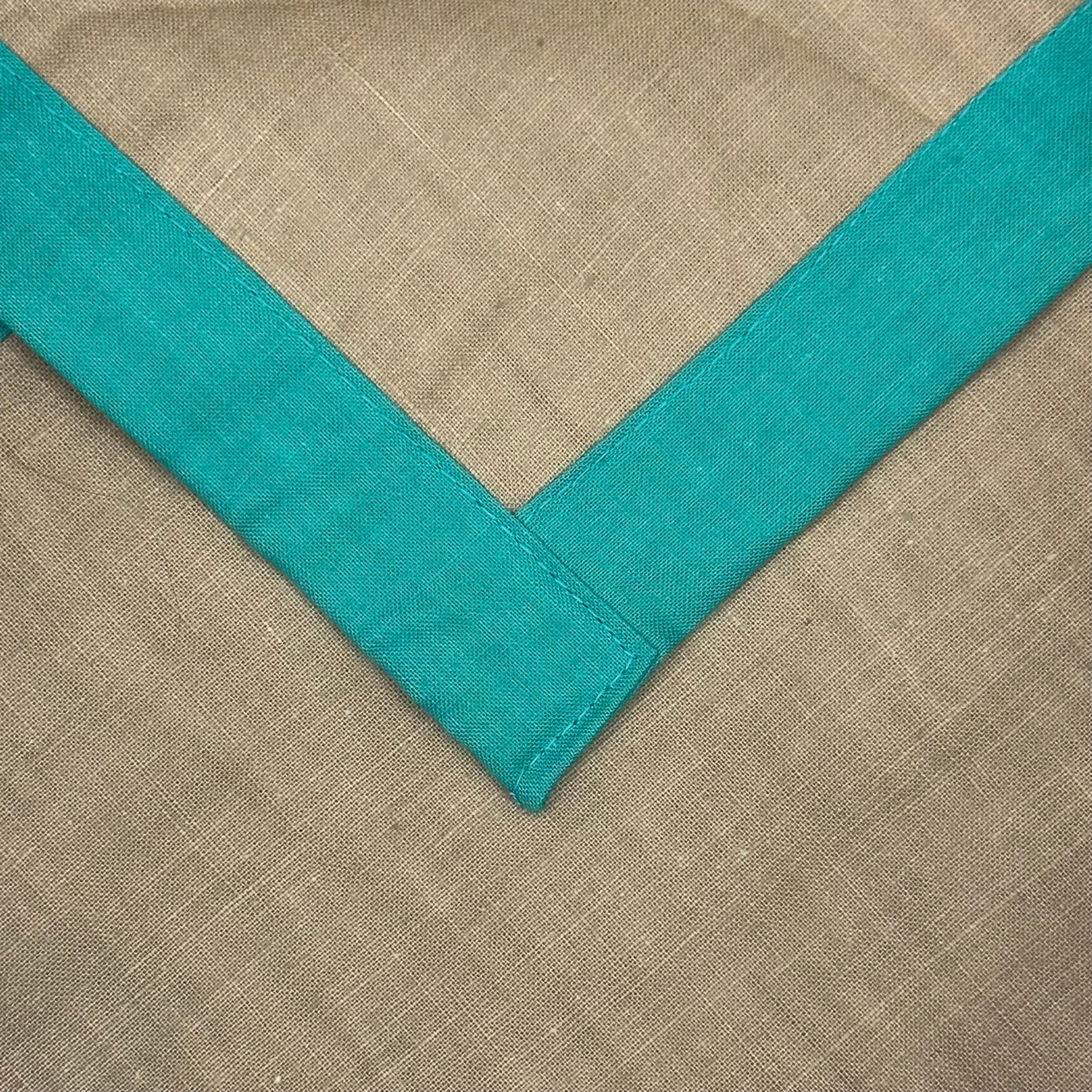 Adult Necker with Trim - Khaki / Emerald