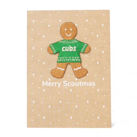 Cubs Gingerbread Badge Card