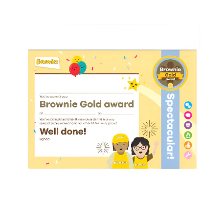 Gold Award certificate - Brownies