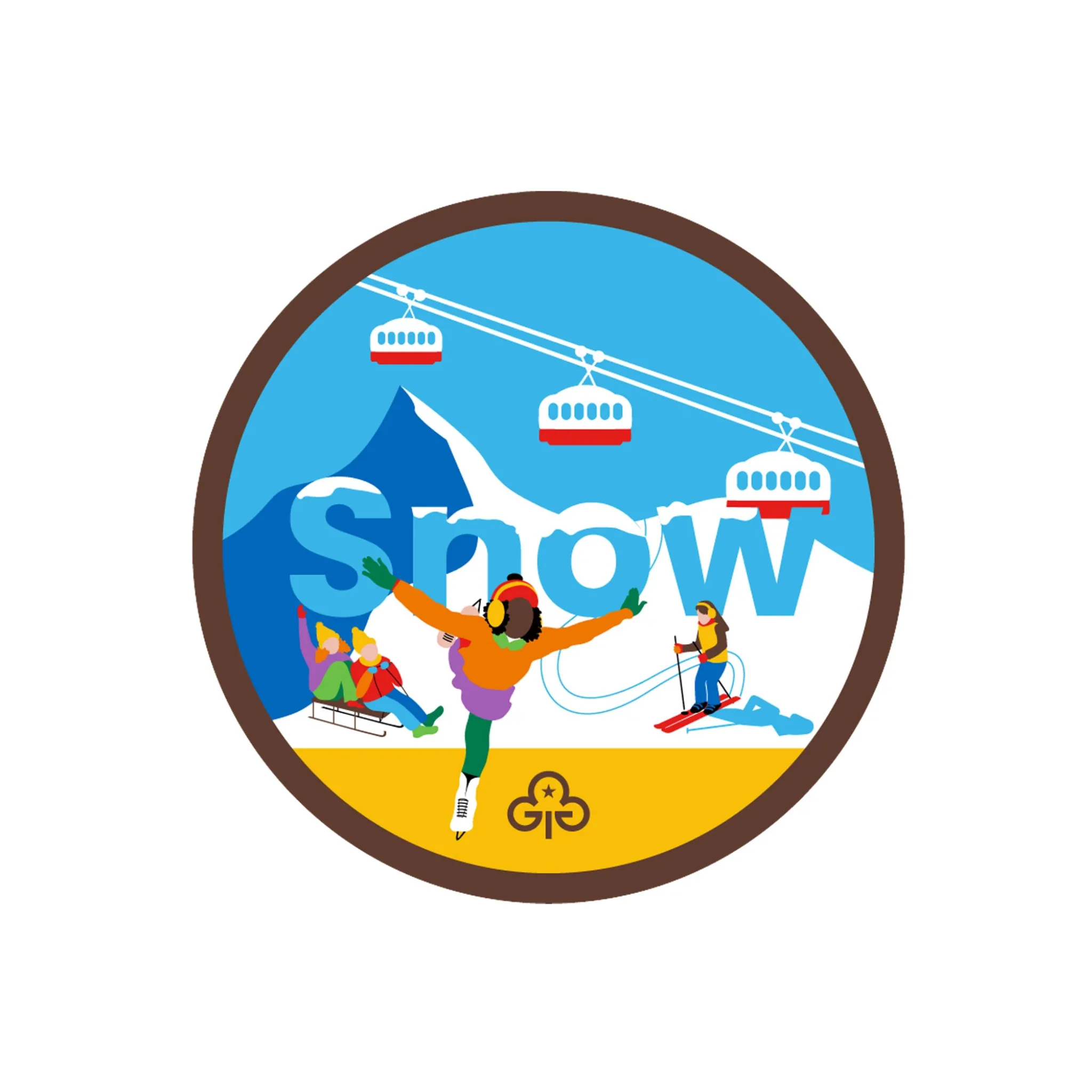 Brownies snow adventure woven badge