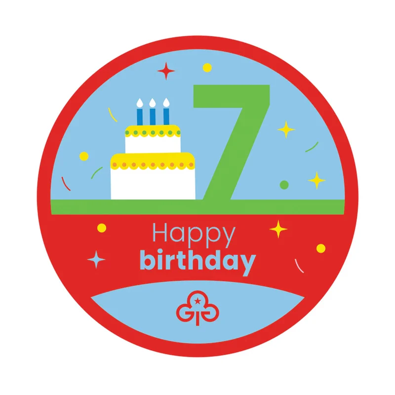 Happy 7th Birthday woven badge