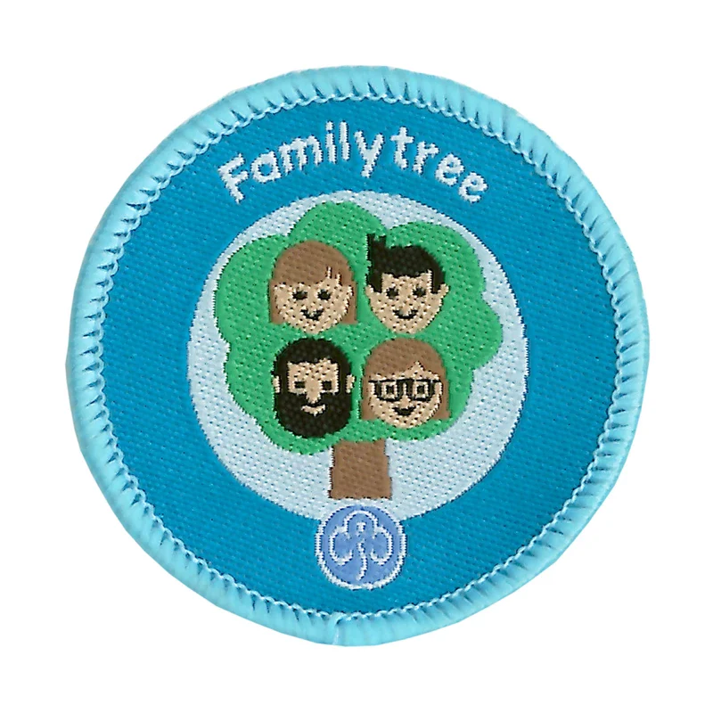 Rainbows Family tree woven badge