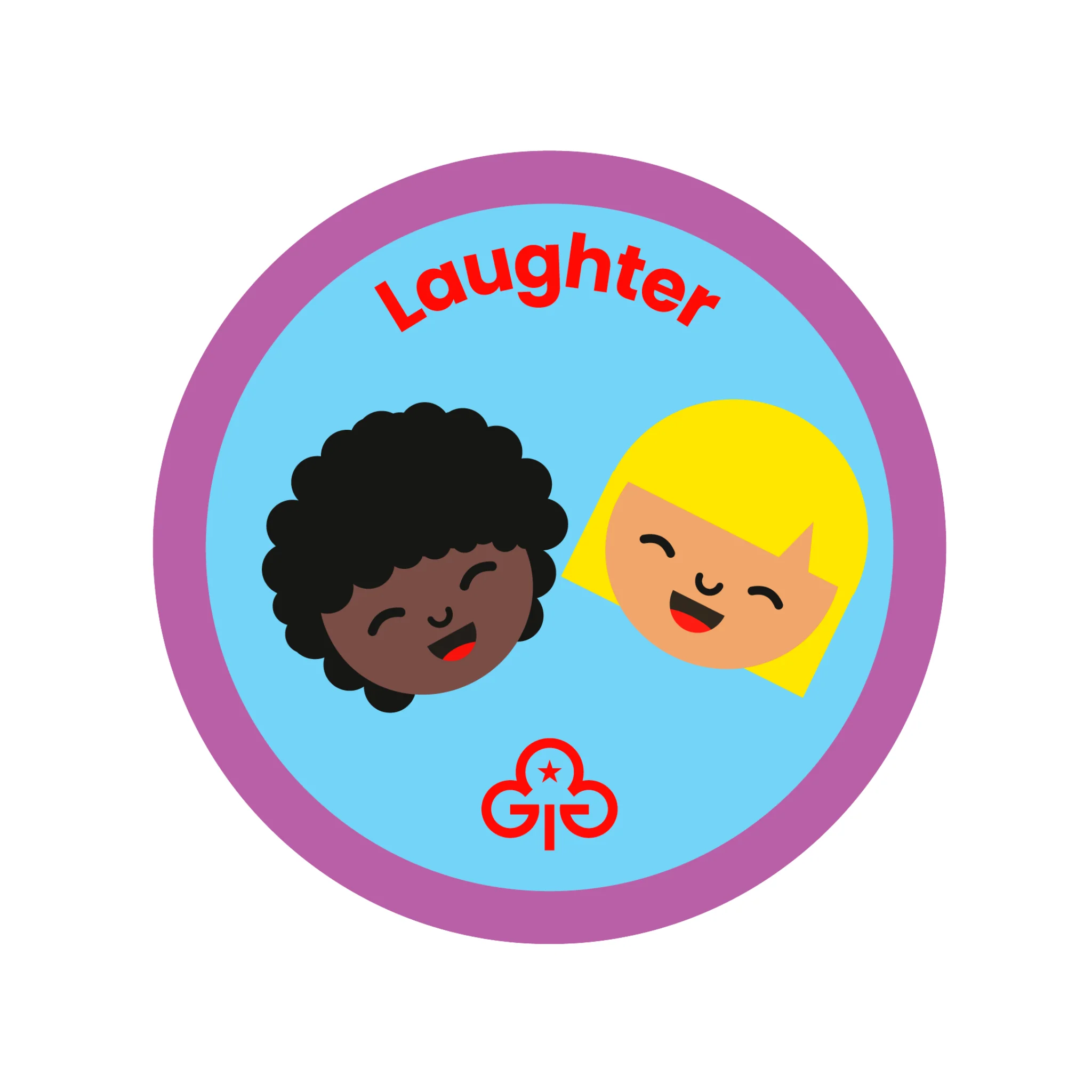 Rainbows Laughter woven badge