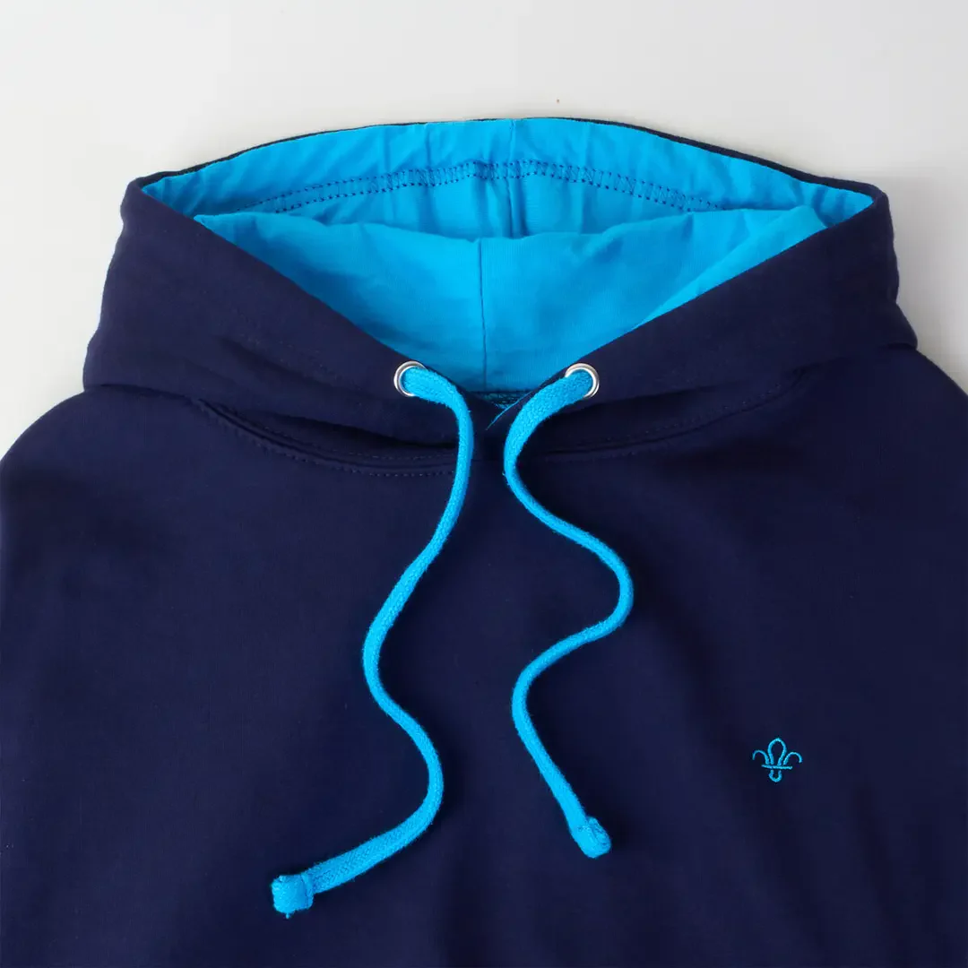 Scouts Fleur de Lis Bold Contrast Hoodie - Navy/Blue - Image 2
